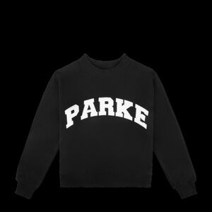 Black + white Parke varsity mockneck Sweatshirt